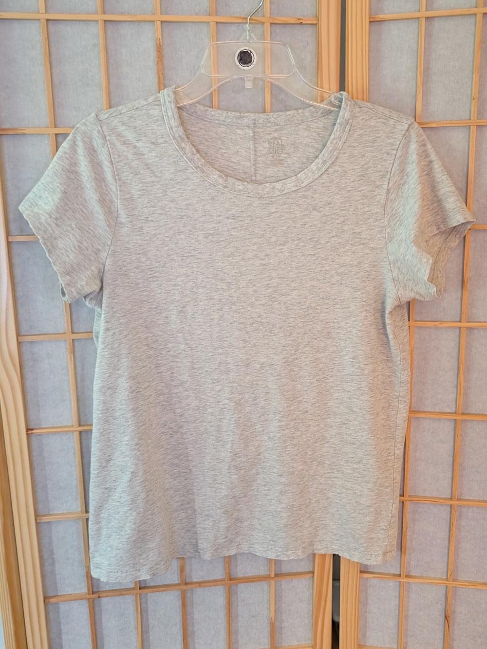 Aerie Real Soft Crewneck Short Sleeve Top - Light Gray Medium